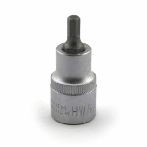 Inbusnuss 1/2" 10 mm CV-Stahl mattverchromt, Einsatz brüniert