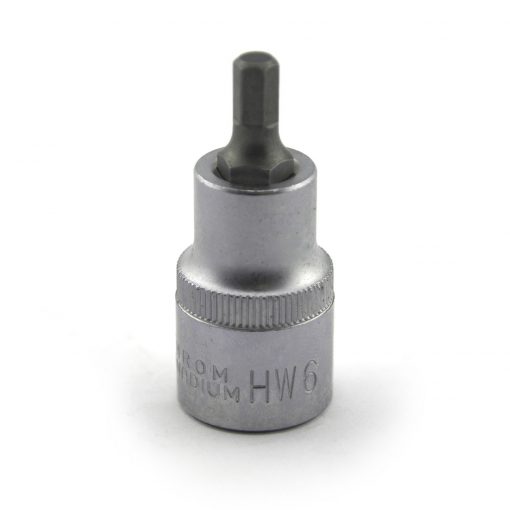 Inbusnuss 1/2" 10 mm CV-Stahl mattverchromt, Einsatz brüniert